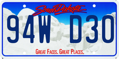 SD license plate 94WD30