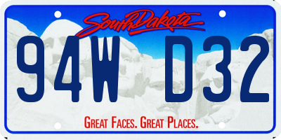 SD license plate 94WD32