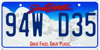SD license plate 94WD35