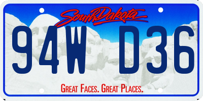 SD license plate 94WD36