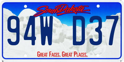 SD license plate 94WD37