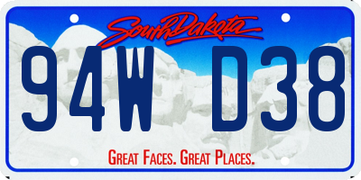 SD license plate 94WD38