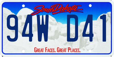 SD license plate 94WD41