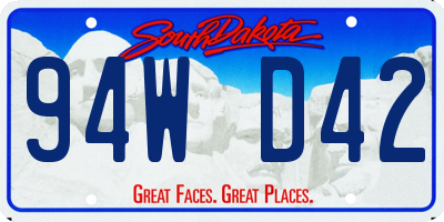 SD license plate 94WD42