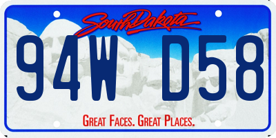 SD license plate 94WD58