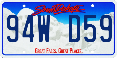 SD license plate 94WD59
