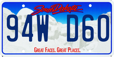 SD license plate 94WD60