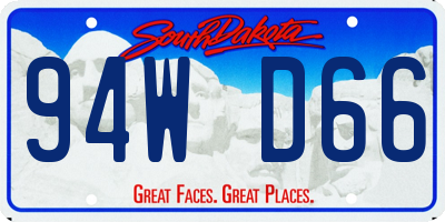 SD license plate 94WD66
