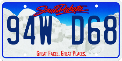 SD license plate 94WD68