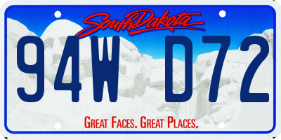 SD license plate 94WD72