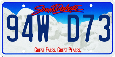 SD license plate 94WD73