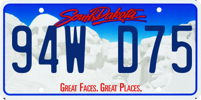 SD license plate 94WD75