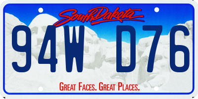 SD license plate 94WD76