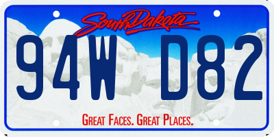 SD license plate 94WD82