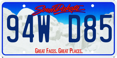 SD license plate 94WD85
