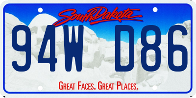 SD license plate 94WD86
