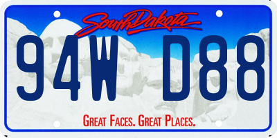 SD license plate 94WD88