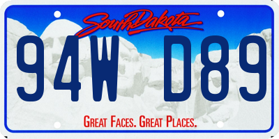 SD license plate 94WD89