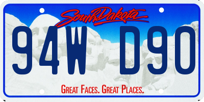 SD license plate 94WD90