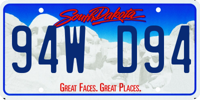 SD license plate 94WD94