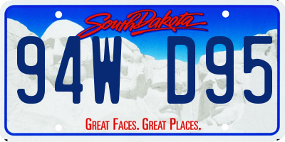 SD license plate 94WD95