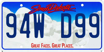 SD license plate 94WD99