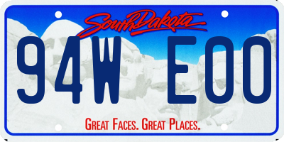 SD license plate 94WE00