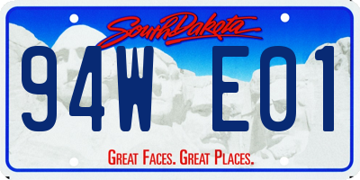 SD license plate 94WE01