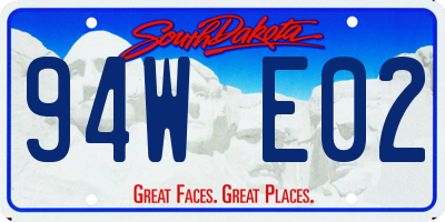 SD license plate 94WE02