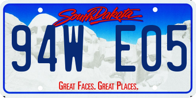 SD license plate 94WE05