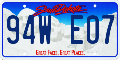 SD license plate 94WE07