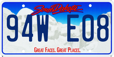 SD license plate 94WE08