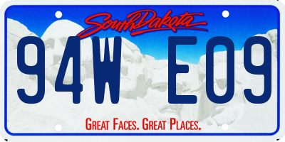 SD license plate 94WE09
