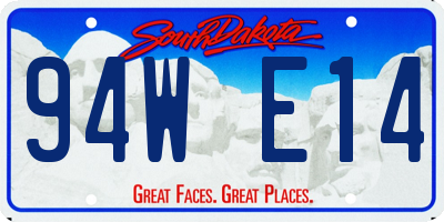 SD license plate 94WE14