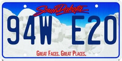 SD license plate 94WE20