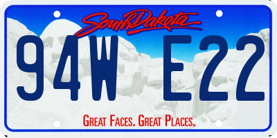 SD license plate 94WE22