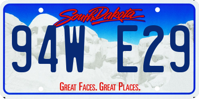 SD license plate 94WE29