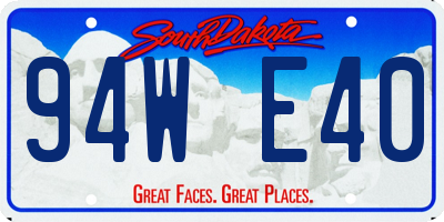 SD license plate 94WE40