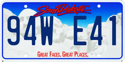 SD license plate 94WE41