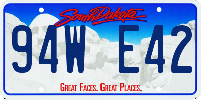 SD license plate 94WE42