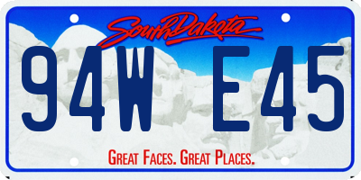 SD license plate 94WE45