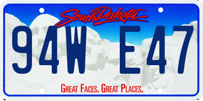 SD license plate 94WE47