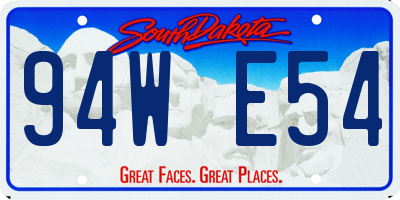 SD license plate 94WE54