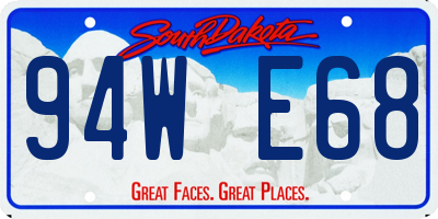 SD license plate 94WE68