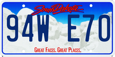 SD license plate 94WE70