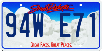 SD license plate 94WE71