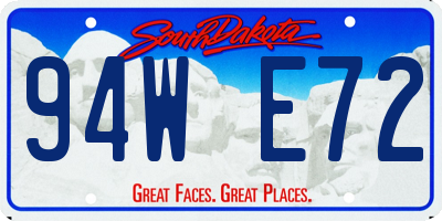 SD license plate 94WE72