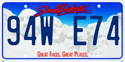 SD license plate 94WE74