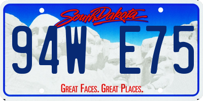 SD license plate 94WE75