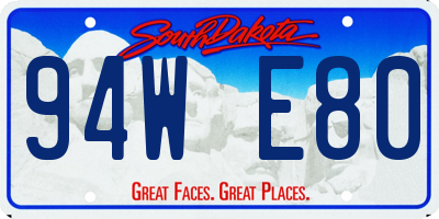 SD license plate 94WE80